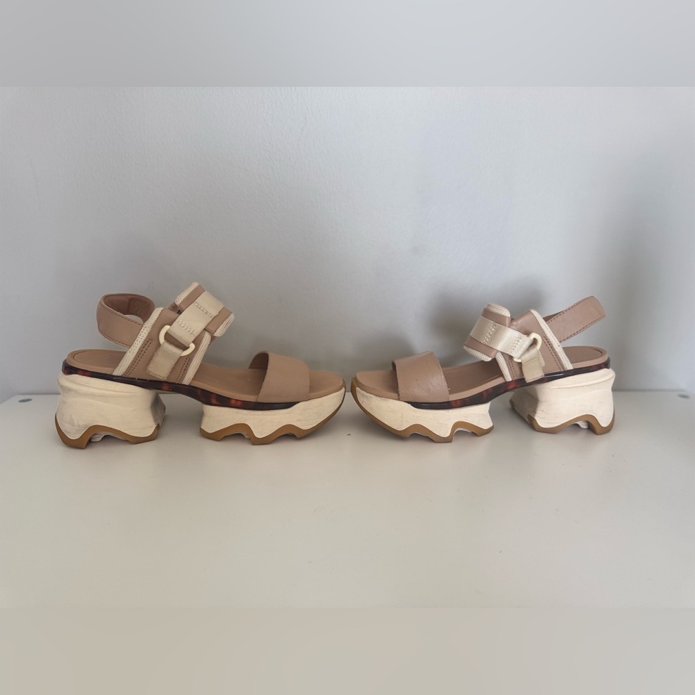 Sorel Kinetic Impact Slingback Heel Sandals in Honest Beige/Honey White size 7 - Picture 3 of 9
